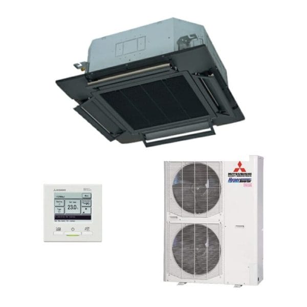 Mitsubishi Heavy Industries FDT140AVSXWVH 14kW Four Way Ceiling Cassette Air Conditioner - Three Phase-Black