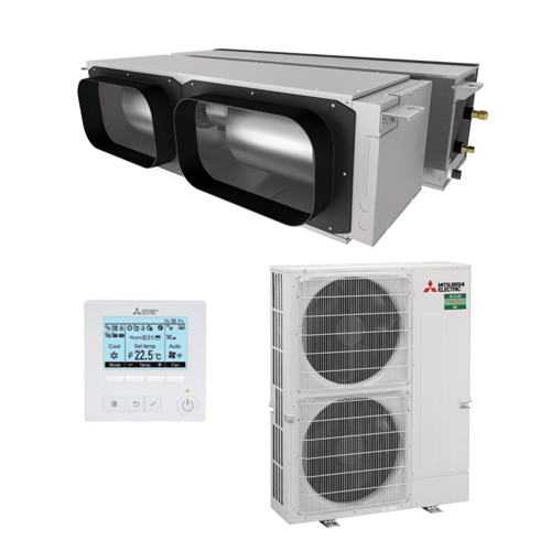Mitsubishi Electric PEA-M125HA / PUZ-ZM125VKA2-A.TH 12.5kW 2 Piece Indoor High Static Ducted Air Conditioner 1 Phase