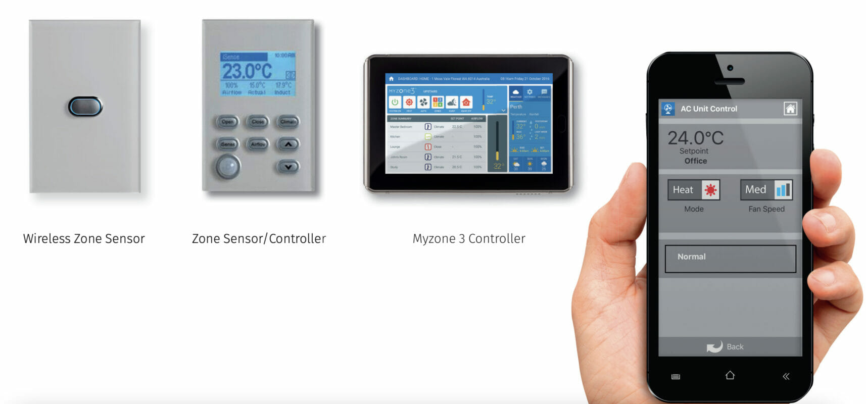 Myzone offers an easy to use App which enables you to control your air conditioning system via your smart phone or tablet. This App gives you even greater control with 4G access from anywhere providing savings and a more effi cient solution. Now the whole family can come home to the perfect temperature.