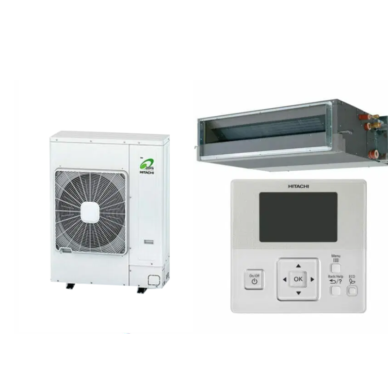 Fully Installed Hitachi RPI-4.0FSN2SQ / RAS-4HVNC1 10.0kW Ducted Air Conditioner System Single Phase