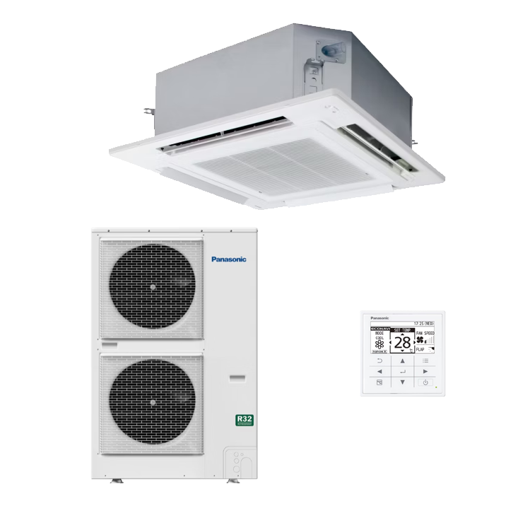 Panasonic S-1014PU3E - U-100PZH3R5 10.0kW NX Series 4-Way Cassette Deluxe Twin Fan Air Conditioner 1 Phase