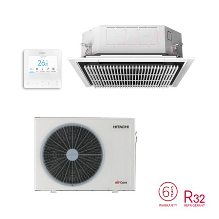 HITACHI PCI-2.5UFA1NQ | PAS-2.5UFASNQ1 6.0kW airCore700 4-WAY Cassette Silent Iconic Air Conditioner