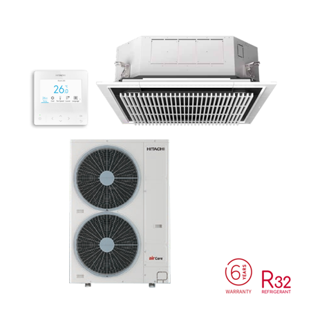 HITACHI PCI-6.0UFA1NQ | PAS-6.0UFASMQ1 14.0kW airCore700 4-WAY Cassette Silent Iconic Air Conditioner