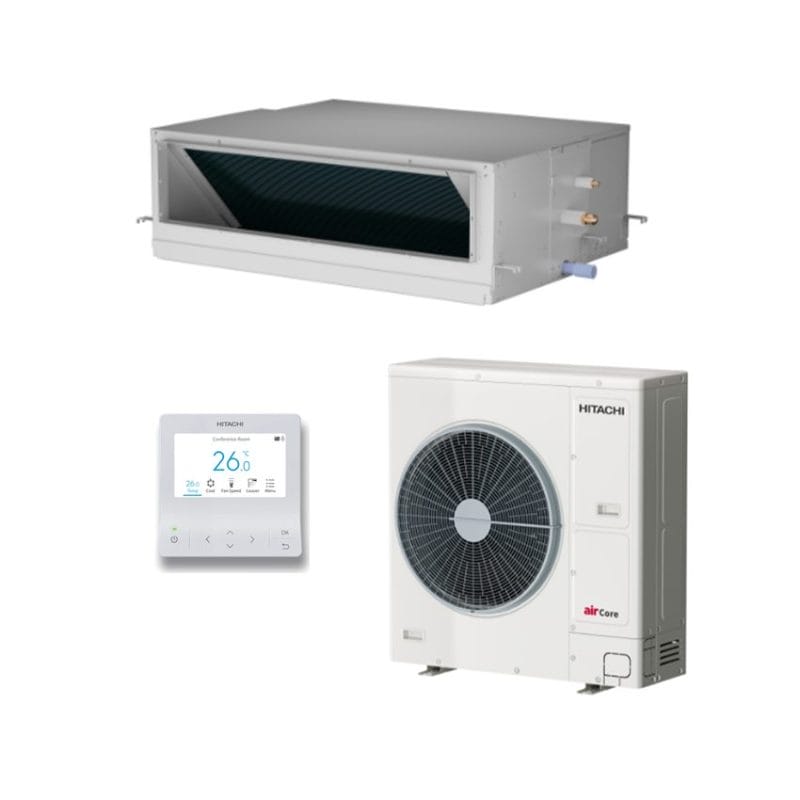 Hitachi PPIH-4.0UFA1NQ | PAS-4.0UFASMQ1 10.0kW airCore700 High Static Ducted System Air Conditioner