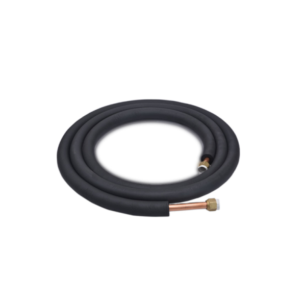 INSULATED BLACK PAIRED COPPER PIPE 6.35 x 9.5mm (1-4 x 3-8) 5 Meters length-Pre Flared