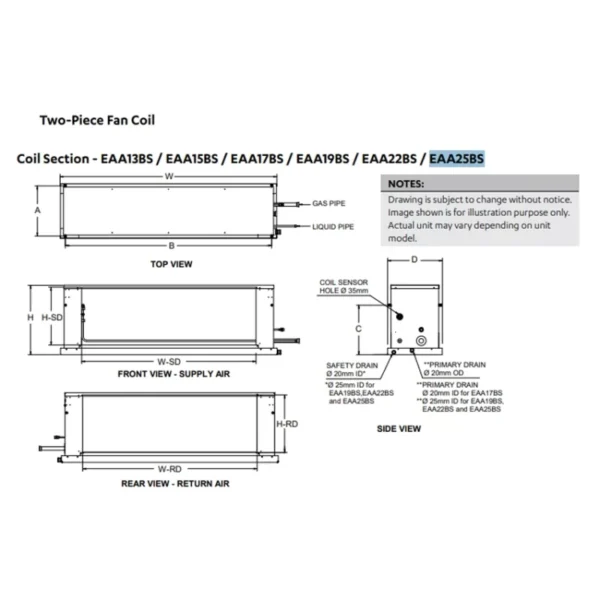 ActronAir Advance CRV25BT - EAA25BS- EFV25BS 25.0kW Two Piece Indoor Split Ducted Air Conditioner System -3 Phase main