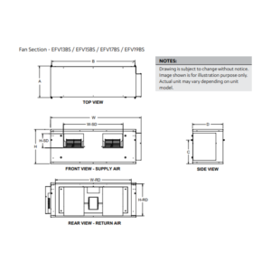 ActronAir Advance B CRV15BS / EAA15BS / EFV15BS 13.0kW Two Piece Indoor Split Ducted Air Conditioner System | 3 Phase