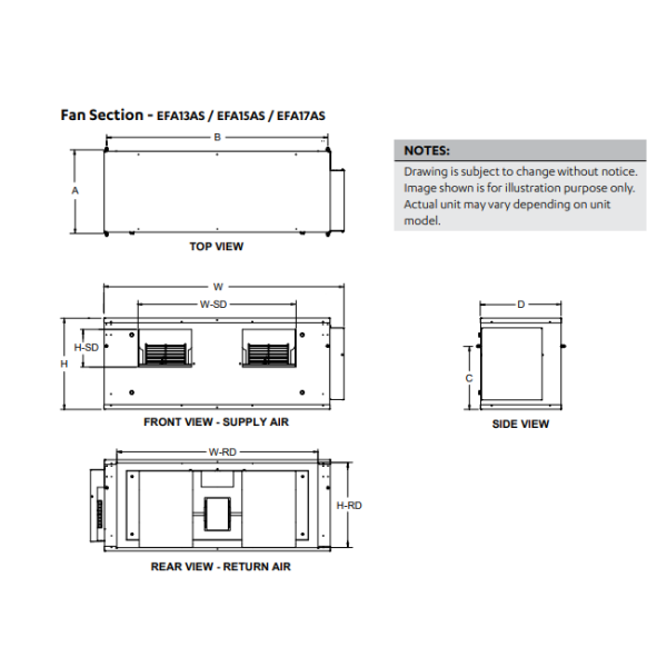 ActronAir CRS17AT / EFA17AS 17.00 kW Aires Two Piece Indoor Split Ducted Air Conditioner System | 3 Phase